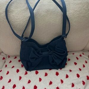 Elegant Denim Bow Women's Bag